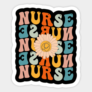 Retro Groovy Nurse Life For Women Nursing For Nurses Week Sticker